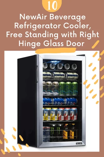NewAir Beverage Refrigerator Cooler, Free Standing with Right Hinge Glass Door